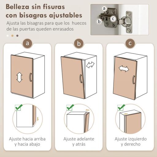 Alacena de Cocina Mueble Auxiliar de Cocina con 5 Puertas Estante Ajustable y Encimera de Microondas 100x40x180cm Blanco [5]
