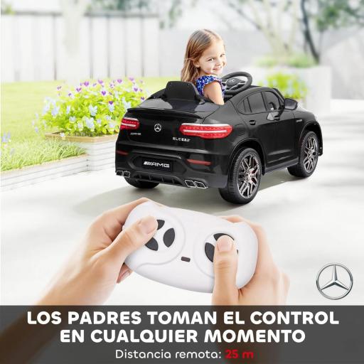 Coche Eléctrico para Niño +3 Años con Licencia de Mercedes 12V con Mando a Distancia Música y Luces Negro [6]