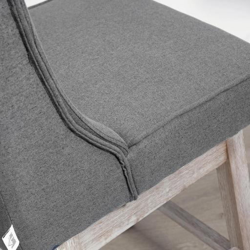 Juego de 2 Taburetes de Bar con Respaldo Taburetes Altos de Cocina Giratorios 180° Patas de Madera 46x57x101 cm Gris [7]