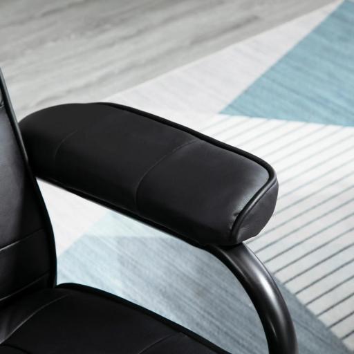 Sillón Relax Reclinable con Reposapiés Sillón de Masaje Eléctrico con 10 Puntos de Masaje Sillón Relax Giratorio con Mando a Distancia para Salón Oficina Negro [3]
