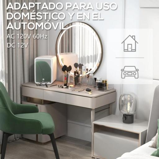 Nevera Cosméticos 10L Extrasilenciosa 12V/240V para Enfriar y Calentar Frigorífico Pequeño para Dormitorio Maquillaje [7]