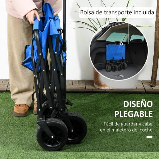 Carro Plegable con Bolsa Térmica Desmontable Longitud y Ángulo del Mango Ajustables y Bolsa de Transporte Azul [6]