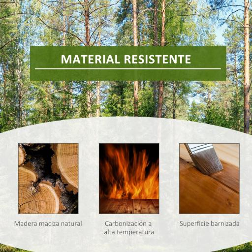 Soporte de Madera para Flores Estantería Decorativa para Macetas Plantas con 6 Estantes Interior y Exterior para Jardín Balcón Terraza 95x28x96,5 cm Carbonizado [3]