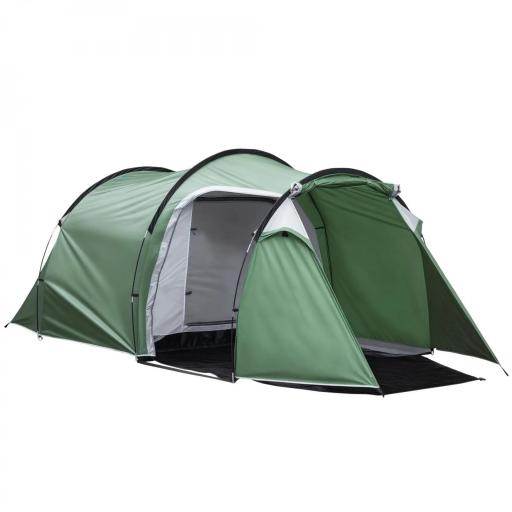 Tienda de Campaña Familiar 2-3 Personas Plegable Impermeable a Prueba de UV 20+ con Vestíbulo 426x206x154 cm Verde [9]
