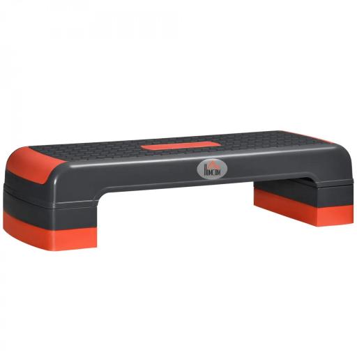 Plataforma Step para Deporte y Gimnasia con Altura Regulable en 10/15/20 cm Carga 150 kg 78x28x20 cm Gris y Rojo [9]