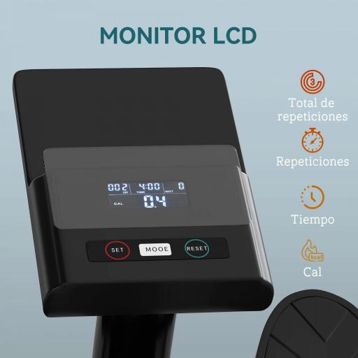 Máquina de Remo para Casa con 12 Niveles de Resistencia Hidráulica Pantalla LCD para Entrenaminto en Gimnasio Negro [5]
