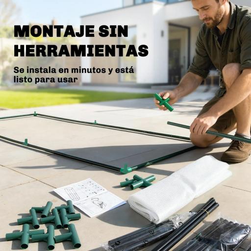 Invernadero de Terraza 100x70x60 cm Vivero Casero Pequeño de Jardín con Cremallera para Cultivos Plantas Flores Marco de Acero Cubierta de PE 140g/m² Blanco [4]