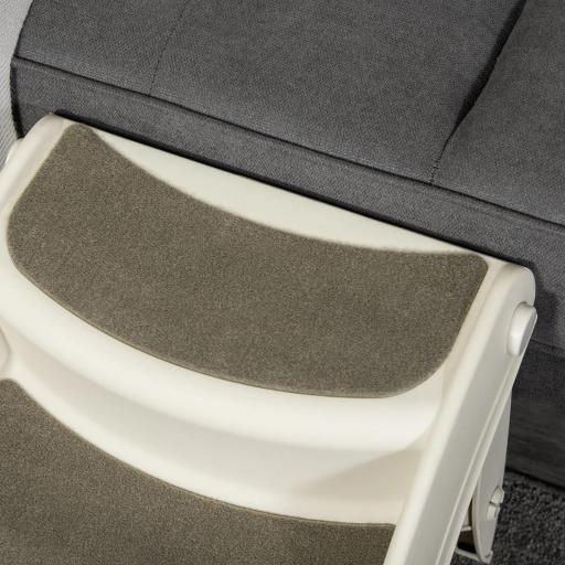 Escalera para Mascotas de 3 Peldaños Plegable Escalón para Perros Gatos para Cama Sofá 49x38x38 cm Crema [6]