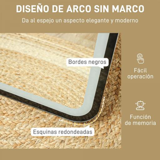 Espejo de Cuerpo Entero con Luz LED 150x40 cm con Iluminación de 3 Colores Función de Memoria y Táctil Inteligente Negro [3]