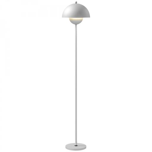 Lámpara de Pie para Salón Moderna con Pantalla de Cuenco Interruptor de Pie Casquillo E27 Sin Bombilla Ø30x155 cm Plata [7]