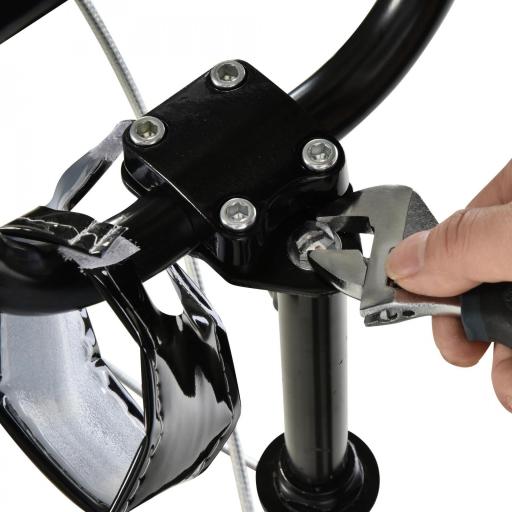 Patinete para Niños +5 Años, Patinete Infantil de 2 Ruedas, con Manillar Ajustable en Altura, 2 Neumáticos de Caucho Inflable, Doble Freno, Carga 100 kg, 139x58x90-96 cm, Blanco [7]