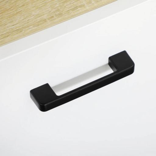 Armario Alto de Baño con 4 Puertas 2 Estantes Abiertos y Estantes Ajustables 53x33,5x195,7 cm Blanco y Roble [7]