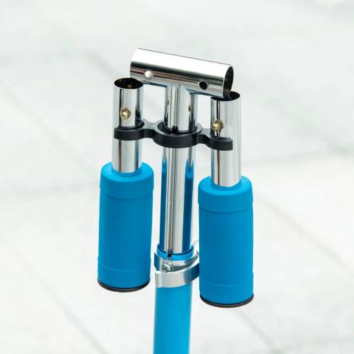 Patinete Infantil Plegable con Luces Música Altura Ajustable Ruedas Brillantes Pedal LED Carga 50kg 67x32x65-78 cm Azul [7]