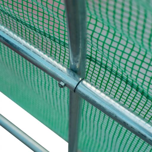 Invernadero de Túnel 8x3x2 m Invernadero de Jardín con 12 Ventanas y Puerta Enrollable Acero y PE 140 g/m² Verde [6]