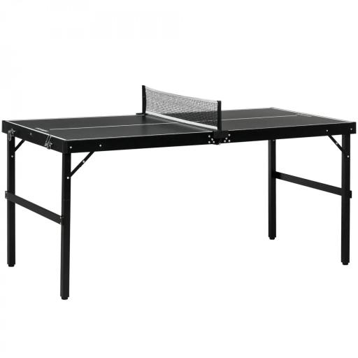 Mesa de Ping Pong Plegable con Marco de Aluminio y Red para Interiores y Exteriores 152x76x72 cm Negro [9]