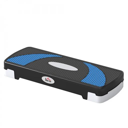Step de Aeróbic, Step para Fitness Antideslizante con Altura Regulable 3 Niveles de 10/15/20 cm, Tabla Plataforma Stepper para Ejercicio en Casa Gimnasia, Carga 150 kg 80x31x20 cm, Azul [8]