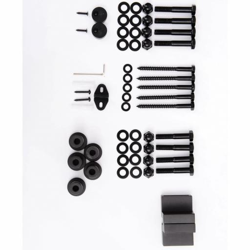 200 cm Herraje para Puerta Corredera de Madera Kit de Accesorios Guía de Riel con Tornillos Carga Máx. 90 kg Acero al Carbono Marrón [8]