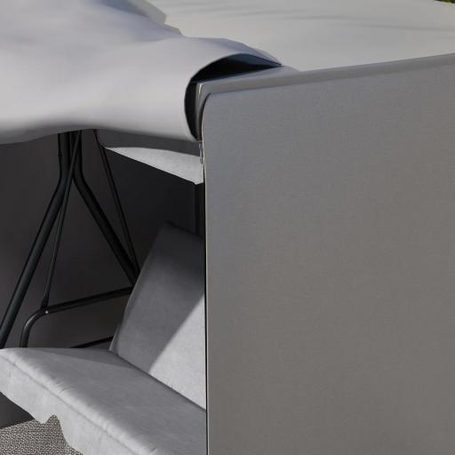 Funda para Balancín de Jardín con Cremallera Cubierta para Muebles de Exterior 177x114x152 cm Gris [3]