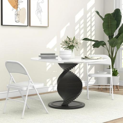 Juego de 2 Sillas Abatibles con Respaldo y Estructura de Acero para Oficina Estudio 45x46x78 cm Blanco