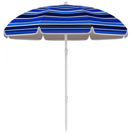 Sombrilla de Playa Grande con Protección UV UPF50+ Inclinación Ajustable y Bolsa de Transporte Ø180x196 cm Multicolor [7]