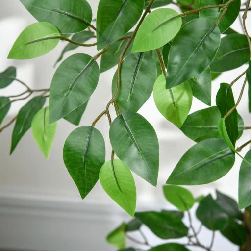 Árbol de Té Artificial 120 cm Planta Artificial con 546 Hojas Musgo y Maceta Planta Artificial Decorativa Verde [1]