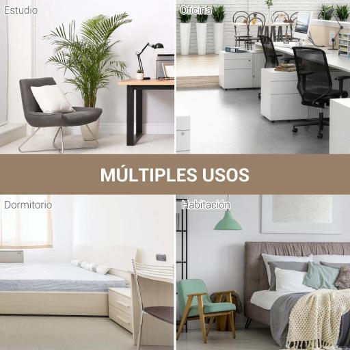 Mesa de Escritorio con Marco de Acero Patas Ajustables Mesa de Estudio para Oficina Hogar 120x60x76 cm Blanco y Natural [3]