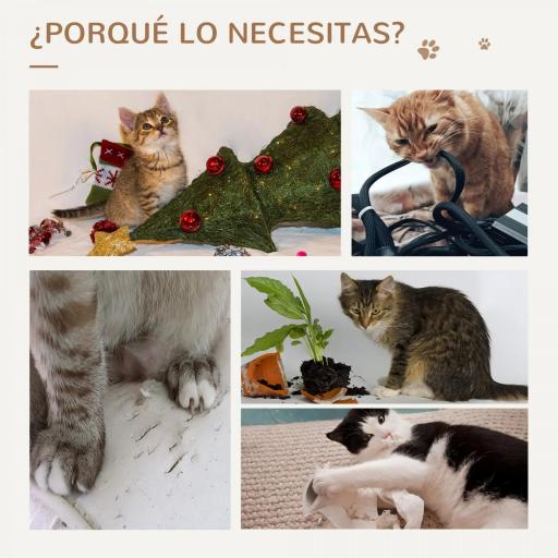 Árbol para Gatos Pequeño 61x41x50 cm Torre de Rascado de Gato con Túnel Superior Poste Rascador de Yute Natural y Juguete de Rata Colgante Beige [2]