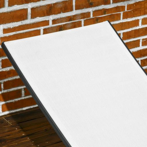 Juego de 2 Tumbonas Reclinables de Jardín de Aluminio con Respaldo Ajustable y Ruedas 165x66x102 cm Blanco Mate [7]