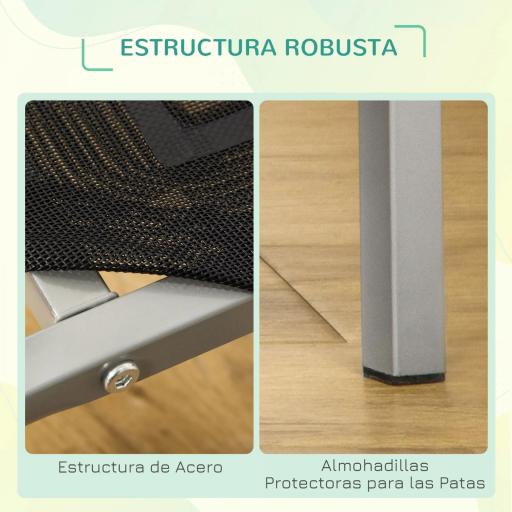 Cama Elevada para Perros 110x75x20 cm con Marco de Acero para Interior Exterior Negro [4]