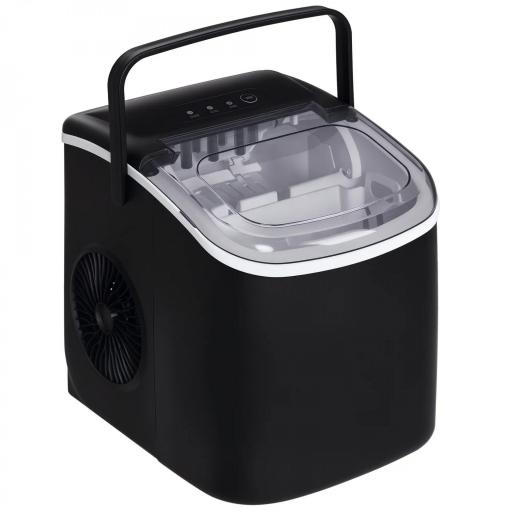 Máquina para Hacer Hielo 12 Kg en 24 Horas 9 Cubitos en 6-12 Minutos Depósito de Agua 1,3 L 22,2x29,4x29 cm Negro [8]
