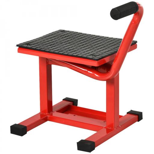 Elevador para Motocicletas con Manivela Altura Ajustable de 27,5/39,5 cm Base Antideslizante Carga 150kg Rojo y Negro [8]