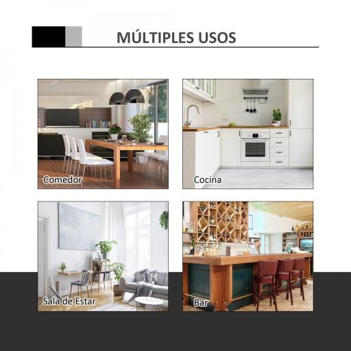 Mesa de Bar Regulable en Altura con Base Redonda y Antideslizante para Cocina Comedor Ø60x69-93 cm Blanco [8]