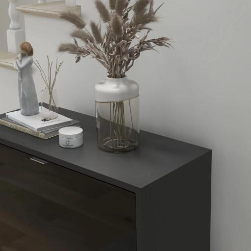 Armario de Zapatos Zapatero Moderno con 3 Cajones Capacidad de 18 Pares de Zapatos para Pasillo 60x26x124 cm Negro [6]