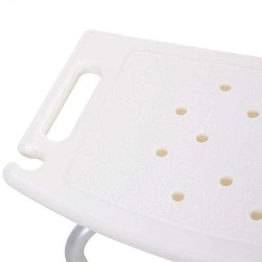 Taburete de Ducha Silla Baño Ortopedica 8 Posiciones Altura Regulable con Tapones de Goma Antideslizantes [2]
