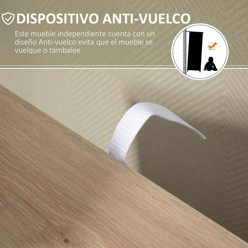 Armario de Salón Aparador Auxiliar con 4 Cajones 1 Puerta y Estante Interior Mueble de Almacenaje Multiusos para Baño Dormitorio Comedor 54x29x83 cm Roble [6]