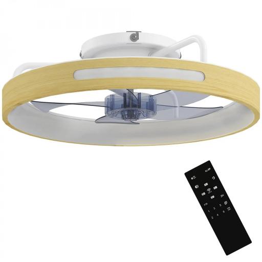 Ventilador de Techo con Luz LED 40 W Motor DC Reversible Mando a Distancia 6 Velocidades 3 Colores Temporizador Natural [6]