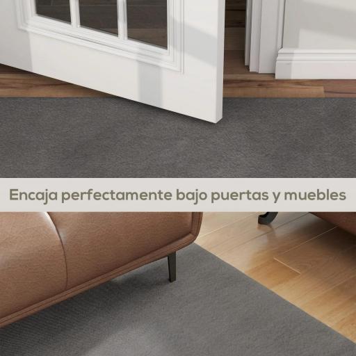 Alfombra Salón 120x160 cm Lavable en Lavadora Pelo Largo Estilo Moderno Tapete para Sala de Estar Dormitorio Gris Claro [3]