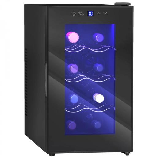 Vinoteca 8 Botellas con Doble Refrigeración Termoeléctrica Temperatura Ajustable 8-18℃ Puerta de Vidrio Negro [9]