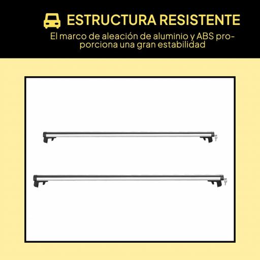 Barras de Techo Universales para Vehículos de Aluminio Bacas Portaequipajes Coche Automóvil Baca para Coche Universales con Cerradura Carga 75 kg 123,5 cm Plata [5]