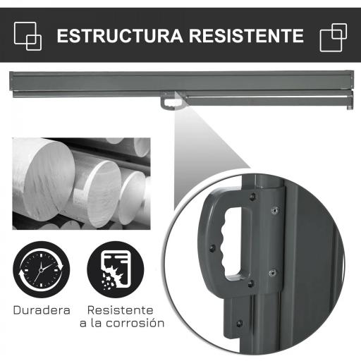 Toldo Lateral Retráctil 300x160cm Pantalla Enrollable Mampara de Privacidad y Protección Solar para Balcón Terraza Crema [5]