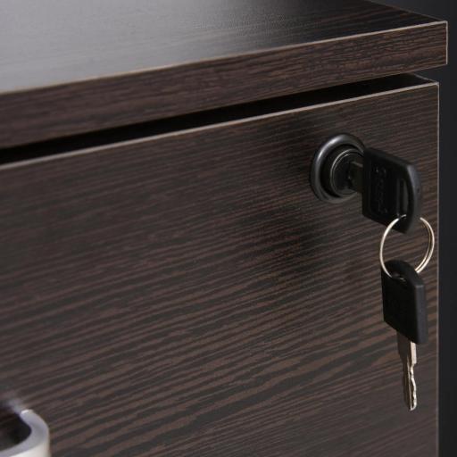 Archivador Móvil para Archivos A4 con Ruedas Gabinete de Archivos Suspendidos 2 Cajones Cerradura 40x45x55,6 cm wengué [7]