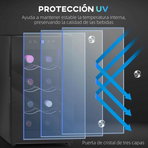Vinoteca 8 Botellas con Doble Refrigeración Termoeléctrica Temperatura Ajustable 8-18℃ Puerta de Vidrio Negro [1]