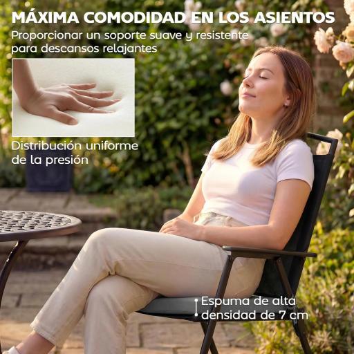Juego de Cojines para Sillas de Comedor 46x42x7 cm 6 Piezas con Funda Lavable y Lazos Impermeable Anti-UV Gris Oscuro [4]