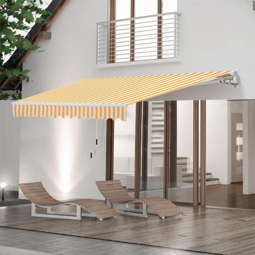Toldo de Pared con Brazo Articulado y Manivela Marco Resistente de Aluminio y Cubierta de Poliéster 295x245 cm Naranja