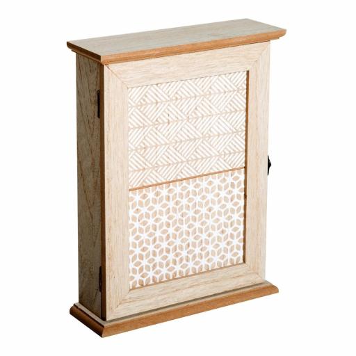 Armario para Llaves con 6 ganchos Estilo vintage Mueble de pared de madera para Llaves 20x6,5x26,5cm Madera [4]