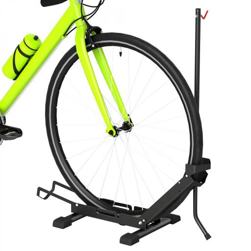 Soporte para Bicicletas de Acero Aparca Bicis de Suelo Plegable Portátil para Casa Garaje Taller 75x41x71-81 cm Negro [2]