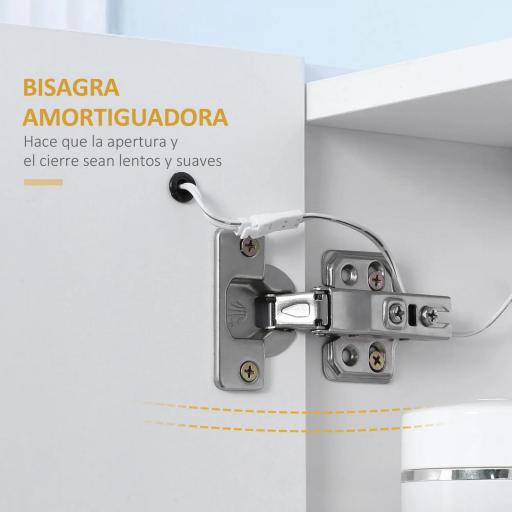 Armario con Espejo de Baño con Luz LED Mueble de Baño Colgante con Interruptor Táctil 70x15x65cm Blanco [5]