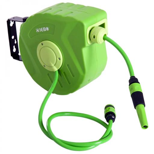 Carrete para Manguera Enrollable Carro de Manguera de Jardín 10m Roll-up Automático con Pistola de Pulverización [7]