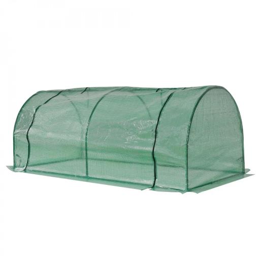 Mini Invernadero 200x100x80 cm para Jardín Vivero Casero Tipo Túnel con Marco de Acero y Cubierta Plástico Verde [9]