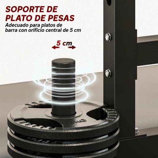 Soporte Barra Pesas Ajustable en Altura con Topes de Seguridad para Sentadillas y Press de Banca en Casa Carga 300 kg [4]